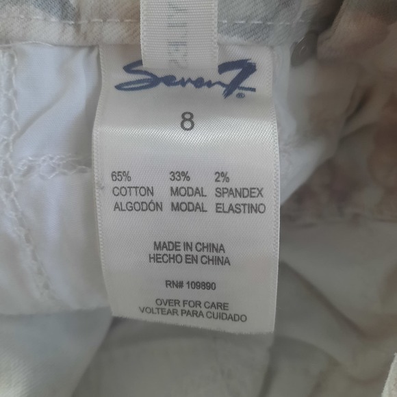 Seven7 Womens White With Muted Floral Print Mid Rise Skinny Jeans Size 8 - Picture 5 of 10